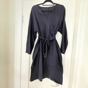 Cos navy heavy jersey tie dress